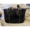 Women&#039;s White blue patent purse Black Loft handbag and brown straw bag