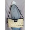 BRIGHTON Medium Tan Woven Brown Leather Shoulder Hobo Tote Satchel Purse Bag