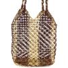 Vintage 60&#039;s Woven Basket Beach Tote Bag Purse