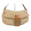 Auth FENDI Mamma Baguette Straw Hand Bag Pink Beige F/S 10855eRQ