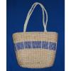 Straw Bag Shoulder Bag Blue Bow Gingham By Moda $13.50.- NWT Free/Ship