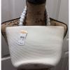 NWD $48 Talbots White Raffia Straw Purse Bag Squishee Beaded &#034;Pearl&#034; Handle