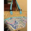 Vera Bradley Summer Straw And Cloth Bag Beach Bag Carryall