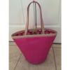 NWT Juicy Couture Dragon Fruit Shore Bag Straw Leather Lynn Tote Handbag Purse