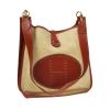 Authentic HERMES EVELYNE GM Shoulder Bag Straw Beige Brown Vintage France V01707