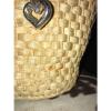 Brighton Woven Natural Straw W/ Brown Leather Trim &#034;Tracy&#034; Tote Purse Bag +