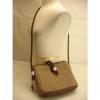 Brighton Tan Brown Straw woven braided leather tote bag shoulder purse crossbody