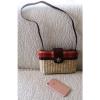 BRIGHTON BROWN  Leather &amp; STRAW LARGE DAISEY Shoulder Bag PURSE