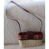 BRIGHTON BROWN  Leather &amp; STRAW LARGE DAISEY Shoulder Bag PURSE