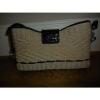 BRIGHTON natural straw w/ black detail Shoulder PURSE BAG EUC