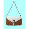 MICHAEL KORS Straw Naomi Optic White/Natural straw Large Clutch Bag Msrp $198.00