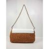 MICHAEL KORS Straw Naomi Optic White/Natural straw Large Clutch Bag Msrp $198.00