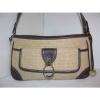 Etienne Aigner Jute Straw with Brown Trim Shoulder Bag Handbag purse