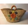 Authentic Brighton Basket Weave Leather Flowers Tote Oversized Handbag Beach Bag