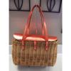 RARE KATE SPADE Pick A Picnic Basket Straw Wicker Red Top Handle Hand Bag Purse