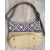 Spartina 449 Navy Blue/White Linen &amp; Straw Handbag Shoulder Bag Purse