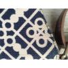 Spartina 449 Navy Blue/White Linen &amp; Straw Handbag Shoulder Bag Purse