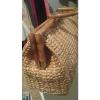 LARGE Vintage Straw Satchel Purse Bag