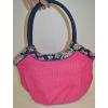 Vera Bradley Straw Bucket Tote Petal Paisley Bag Beach Cruise Hot Pink