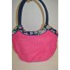 Vera Bradley Straw Bucket Tote Petal Paisley Bag Beach Cruise Hot Pink