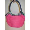 Vera Bradley Straw Bucket Tote Petal Paisley Bag Beach Cruise Hot Pink