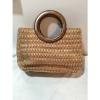 Fossil Beige Woven Straw Leather Satchel Bag Shoulder Strap Body cross 75082