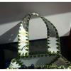 Super cute raffia ribbon Straw flower hand made purse Bag satchel white