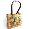 Straw Woven Purse With Palm trees Shoulder Bag