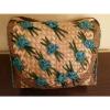 NEW Woven Straw PURSE Womens HANDBAG SHOULDER BAG Strap w Flowers