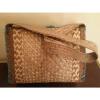 NEW Woven Straw PURSE Womens HANDBAG SHOULDER BAG Strap w Flowers