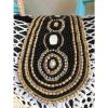 Skemo Beach Bag Straw Leather Crochet Bag Handmade Beaded Rhinestones