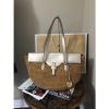 Michael Kors Straw Naomi Pale Gold Leather Large Tote Shoulder Bag NWT $298