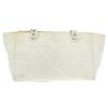 Auth CHANEL Quilted CC Chain Shoulder Tote Bag White Straw Vintage Italy WL00778