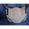 COACH Purse Shoulder Bag 4711 Angora Straw Burlap Beige w/ Genuine Brown Leather