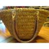 MICHAEL KORS Large Straw/Cornhusk Braided Leather Tote Bag w/ Gold Hardware EUC!