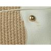 Authentic PRADA Gold Chain Leather, Beige Straw Shoulder Bag PS10559L