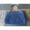 Tory Burch Thea Woven Straw and Leather Tote Shoulder Bag Tory Navy $395