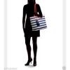 VERA BRADLEY Striped Tote NAVY TURTLES Large Straw Bag Beach Pool NAUTICAL $68!