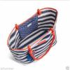 VERA BRADLEY Striped Tote NAVY TURTLES Large Straw Bag Beach Pool NAUTICAL $68!