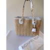 New Michael Kors Straw Rosalie Large East/West Tote Bag, Purse, Shoulder Bag!