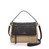 NWT KATE SPADE NEW YORK SMALL STRAW TODDY SHOULDER BAG BLACK NATURAL