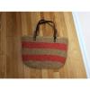 GH BASS &amp; CO. Straw Paperstraw Bag Lightweight Lined (Natural/pink) tote