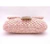 Auth FENDI Baguette Shoulder Bag Pink Beige Straw/Leather - e28096