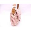 Auth FENDI Baguette Shoulder Bag Pink Beige Straw/Leather - e28096