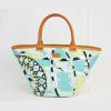 EMILIO PUCCI Bag Straw Tote Raffia &amp; Leather Mint Green 41BE8042120029 Used (AB)