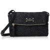 KATE SPADE NEW YORK COBBLE HILL STRAW MINI CARSON CROSS-BODY BAG Black