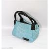 CARLOS FALCHI SKY WOVEN STRAW LEATHER TOTE BAG HANDBAG PURSE NEW $495.00