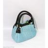 CARLOS FALCHI SKY WOVEN STRAW LEATHER TOTE BAG HANDBAG PURSE NEW $495.00