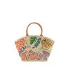 NWT IN PLASTIC Tory Burch Leaf Applique Straw Shoulder Bag Tote New  ($495)