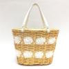 Auth Samantha Tavatha Braid Straw Tote Bag White Lace Hand Bag Sa..(a16003014)